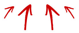 Red Hand Drawn Arrows Up